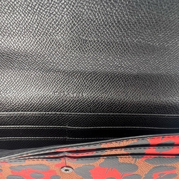 Coach Wild Beast RARE Leopard Orange Brown Animal Print Leather Wallet NWOT - Picture 7 of 10